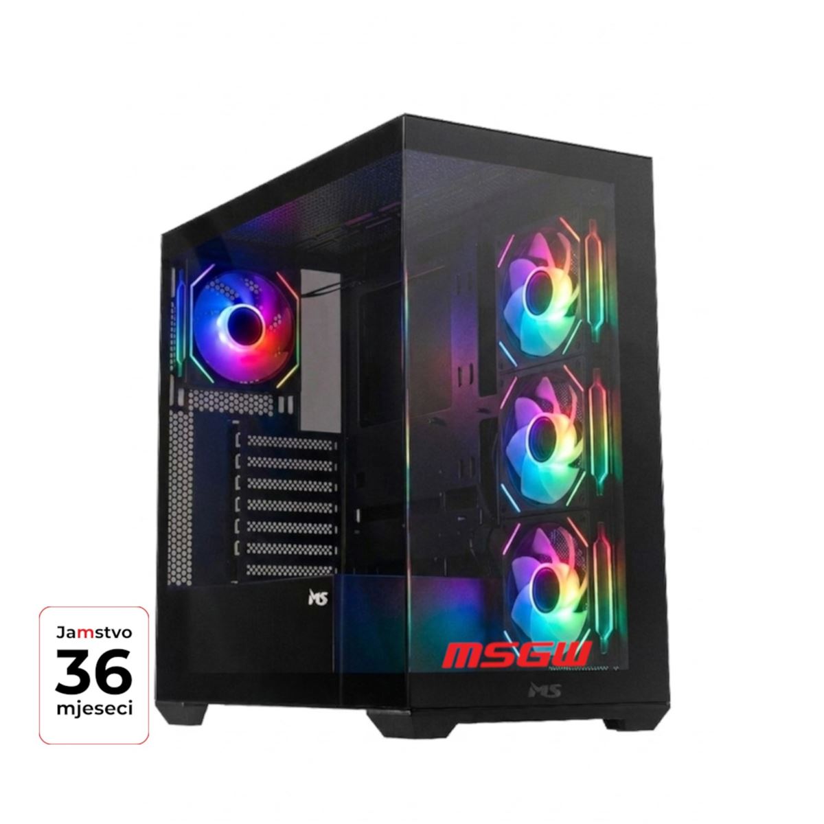 PC MSG Gamer R5 a125, Free DOS, AMD Ryzen 5 7500X3D 4,00GHz, AMD B650, 2x8GB DDR5 5600MHz, NVIDIA GeForce RTX 5070 12GB GDDR7, M.2 SSD 1TB, 2.5Gb LAN, Midi Tower 750W
