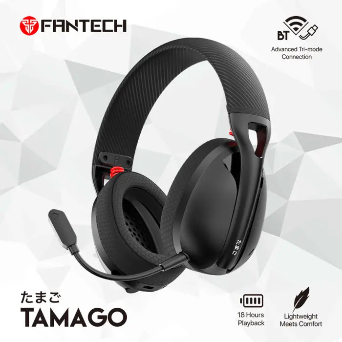 BLUETOOTH STEREO SLUŠALICE FANTECH BT5.2, WI-FI 2.4G, TIP C TAMAGO WHG01 CRNE