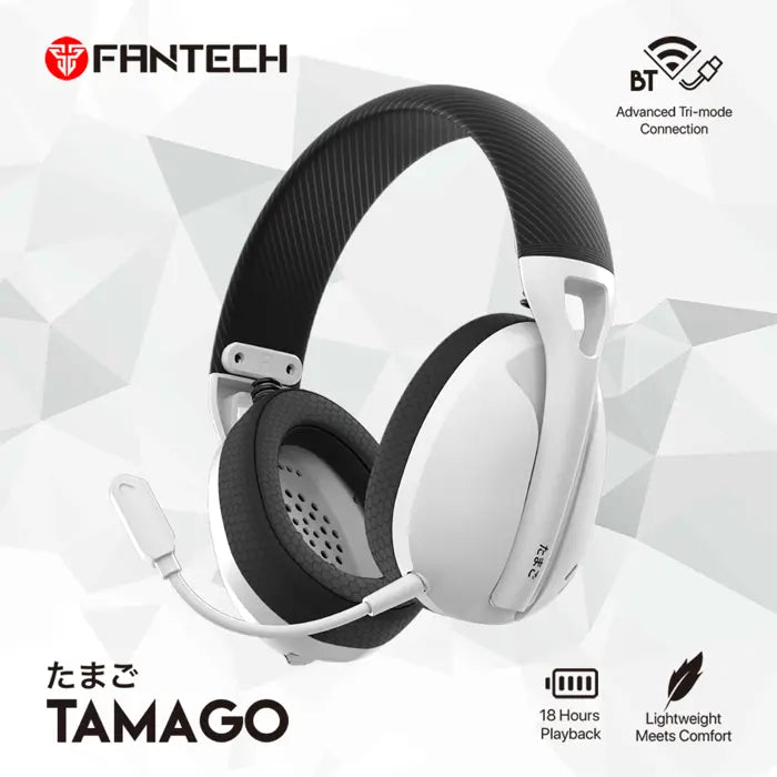 BLUETOOTH STEREO SLUŠALICE FANTECH BT5.2, WI-FI 2.4G, TIP C TAMAGO WHG01 BIJELE