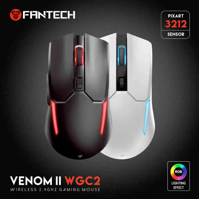 MIŠ GAMING BEŽIČNI FANTECH 4000 DPI VENOM II WGC2 VIBE CRNI