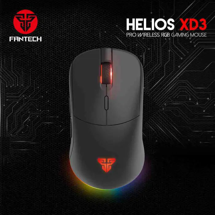 MIŠ GAMING FANTECH 16000 DPI DUAL ŽIČNI I BEŽIČNI HELIOS XD3 CRNI