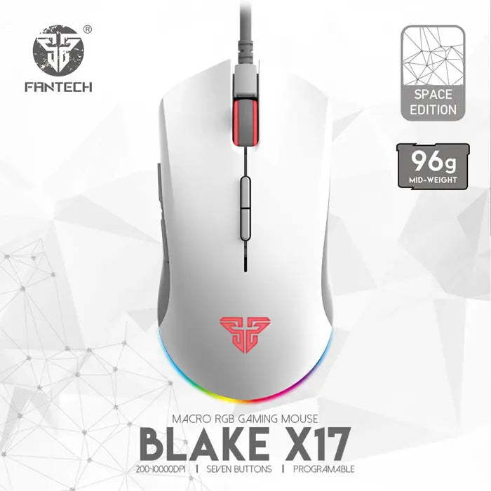 MIŠ GAMING ŽIČNI FANTECH 10000  DPI BLAKE X17 BIJELI