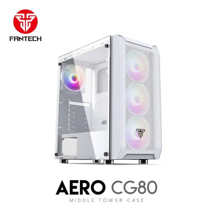 PC KUĆIŠTE FANTECH  415x210x445mm 4,9kg 4xVENTILATOR LIJEVO STAKLO AERO CG80 BIJELO