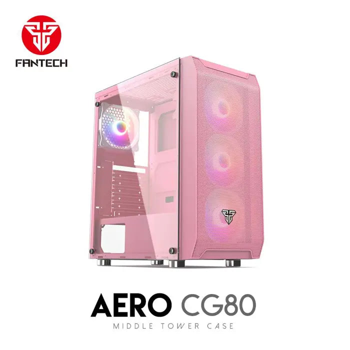 PC KUĆIŠTE FANTECH  415x210x445mm 4,9kg 4xVENTILATOR LIJEVO STAKLO AERO CG80 ROZA