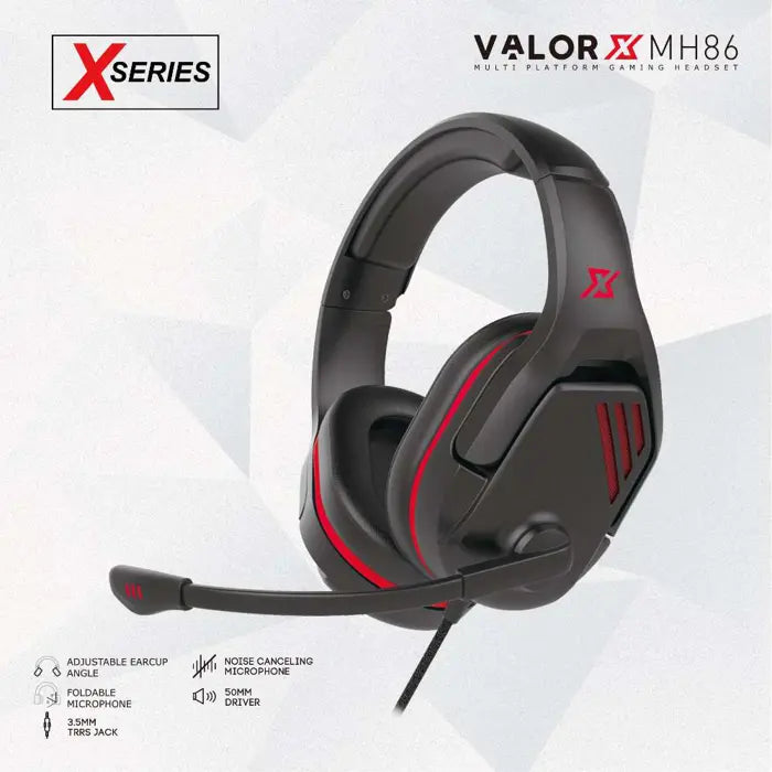 SLUŠALICE ŽIČNE GAMING FANTECH 3.5 mm + USB + MIKROFON VALOR MH86 X SERIES CRNE