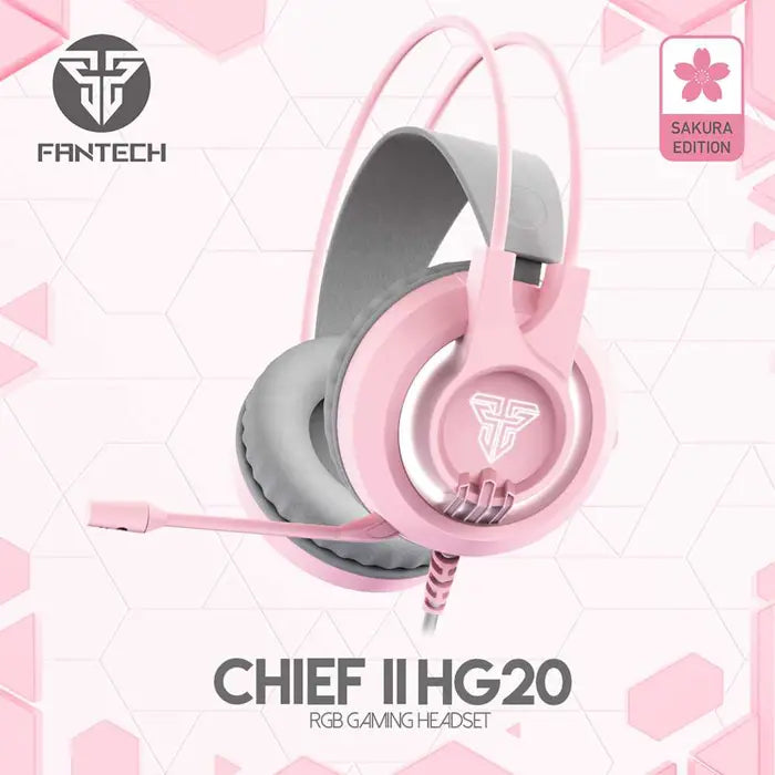 SLUŠALICE ŽIČNE GAMING FANTECH HG20 SAKURA EDITION ROZA