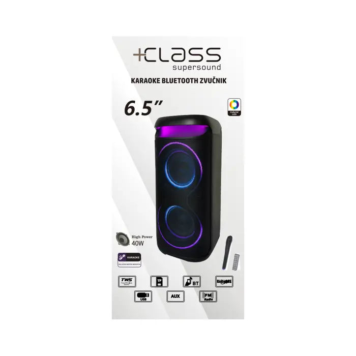 ZVUČNIK +CLASS SUPERSOUND KARAOKE BLUETOOTH S-A002 SA ŽIČNIM MIKROFONOM